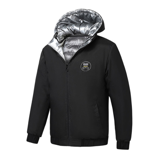 reversible men puffer jacket fashion full printed polish street mens bubble coat