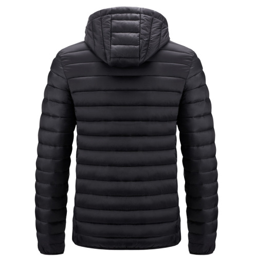 zipper up men puffer jacket cotton insulated jacket with detachable hood