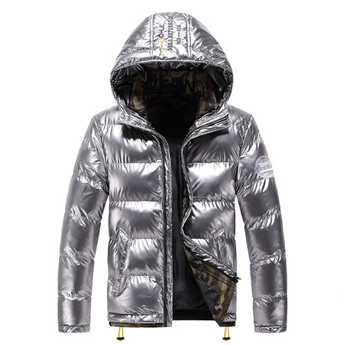 hooded men puffer coat polish fashion insulated cotton padded bubble jacket outerwear