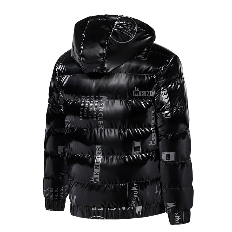 reversible men puffer jacket fashion full printed polish street mens bubble coat