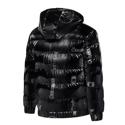 reversible men puffer jacket fashion full printed polish street mens bubble coat