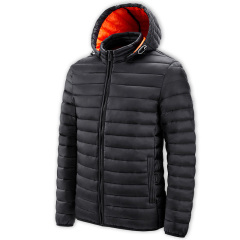 zipper up men puffer jacket cotton insulated jacket with detachable hood