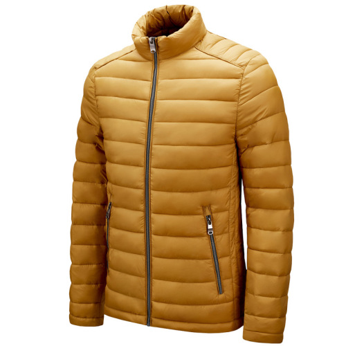stand collar cotton quilted mens puffer jacket zipper up winter over coat