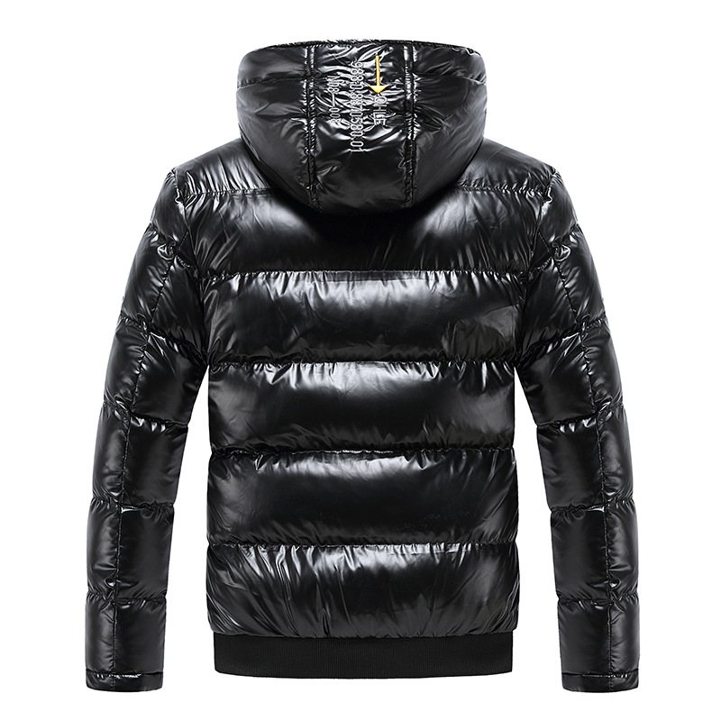 hooded men puffer coat polish fashion insulated cotton padded bubble jacket outerwear