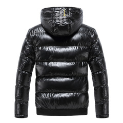 hooded men puffer coat polish fashion insulated cotton padded bubble jacket outerwear