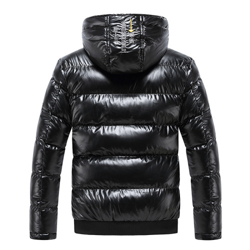 hooded men puffer coat polish fashion insulated cotton padded bubble jacket outerwear