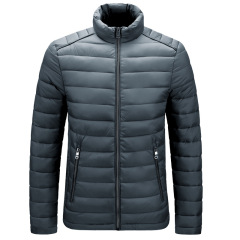 stand collar cotton quilted mens puffer jacket zipper up winter over coat