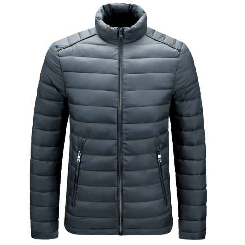stand collar cotton quilted mens puffer jacket zipper up winter over coat