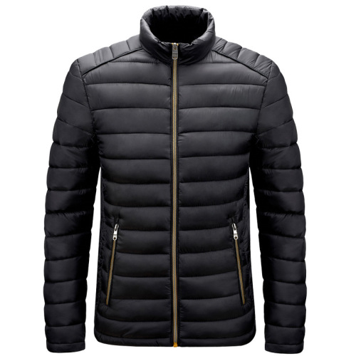 stand collar cotton quilted mens puffer jacket zipper up winter over coat