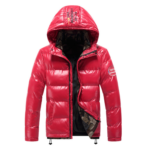 hooded men puffer coat polish fashion insulated cotton padded bubble jacket outerwear