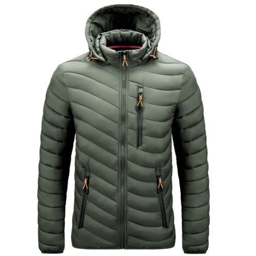 waterproof zipper mens puffer jacket hooded male insulated winter coat outerwear