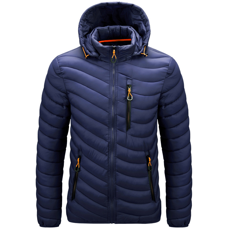 waterproof zipper mens puffer jacket hooded male insulated winter coat outerwear