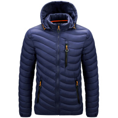 waterproof zipper mens puffer jacket hooded male insulated winter coat outerwear