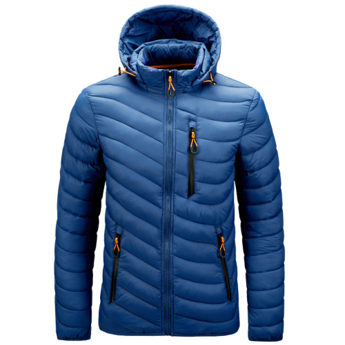 waterproof zipper mens puffer jacket hooded male insulated winter coat outerwear