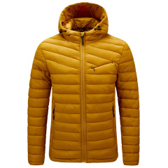 zipper pocket mens insulated puffer jacket hooded cotton padded winter coat
