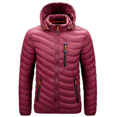 waterproof zipper mens puffer jacket hooded male insulated winter coat outerwear