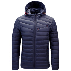 zipper pocket mens insulated puffer jacket hooded cotton padded winter coat