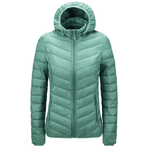 women V shaped cotton quilted puffer jacket solid color winter insulated winter coat