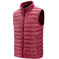 stand collar men gilet full zipper up cotton padded men puffer jacket without sleeve