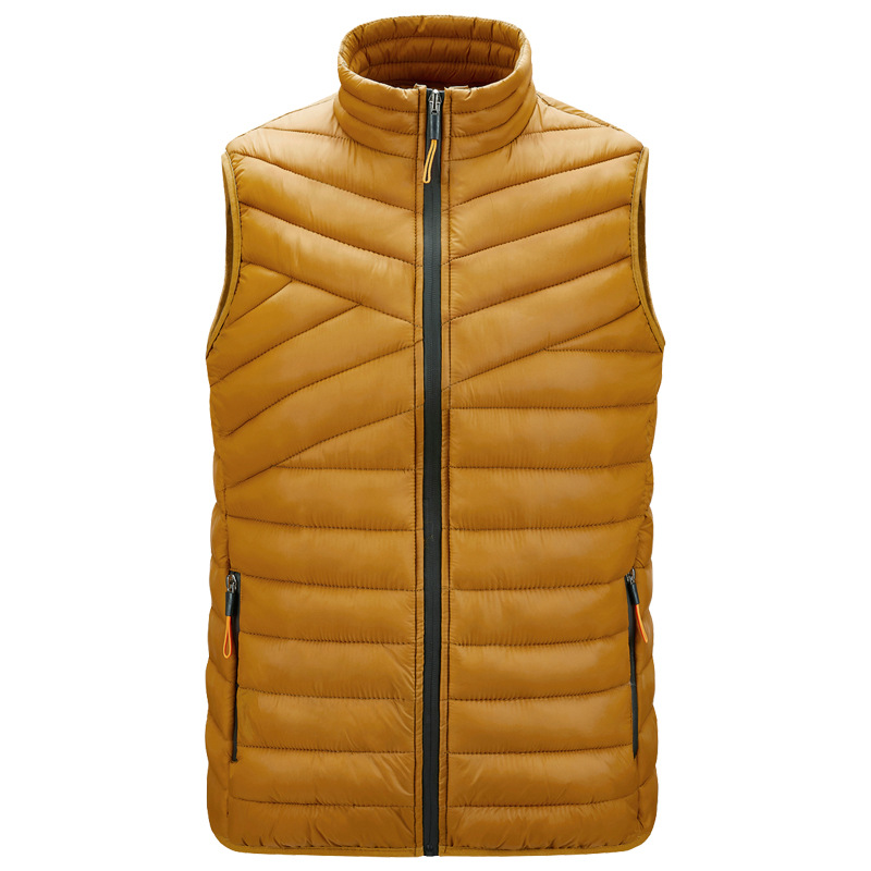 pure color men insulated waist coat cotton padded male vest winter gilet