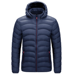 men cotton padded quilted jacket winter insulated outdoor windproof outer coat with hood