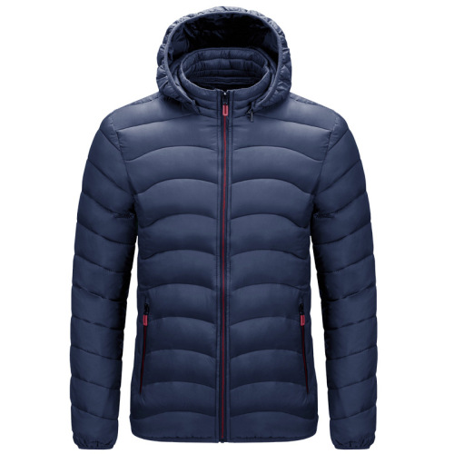 men cotton padded quilted jacket winter insulated outdoor windproof outer coat with hood