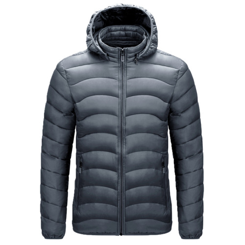 men cotton padded quilted jacket winter insulated outdoor windproof outer coat with hood