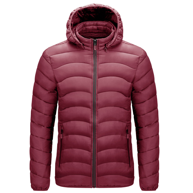 men cotton padded quilted jacket winter insulated outdoor windproof outer coat with hood