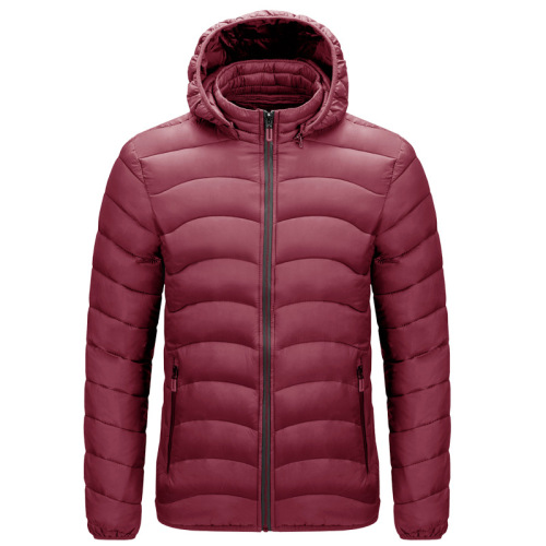 men cotton padded quilted jacket winter insulated outdoor windproof outer coat with hood
