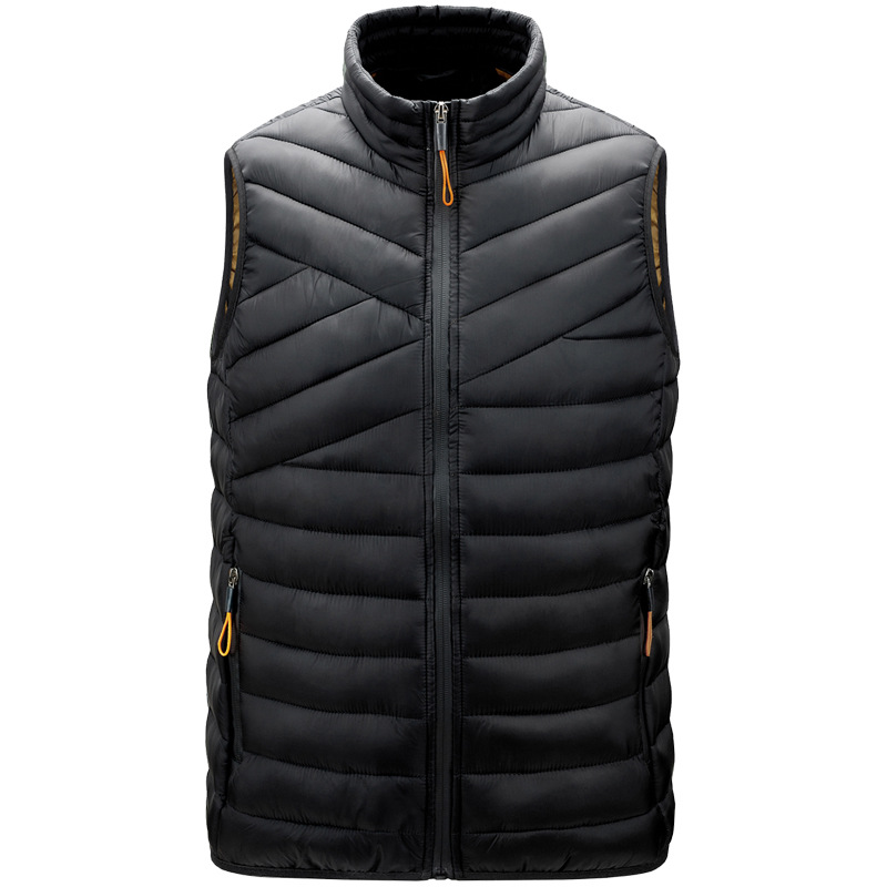 pure color men insulated waist coat cotton padded male vest winter gilet