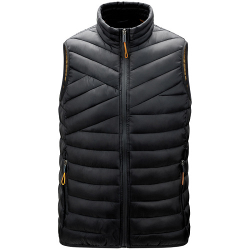 pure color men insulated waist coat cotton padded male vest winter gilet
