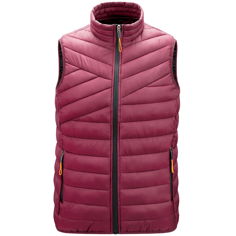 pure color men insulated waist coat cotton padded male vest winter gilet
