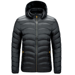 men cotton padded quilted jacket winter insulated outdoor windproof outer coat with hood