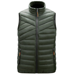 pure color men insulated waist coat cotton padded male vest winter gilet