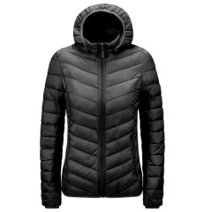 women V shaped cotton quilted puffer jacket solid color winter insulated winter coat