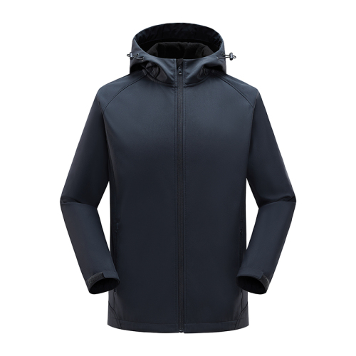 men hooded softshell jacket full zipper outdoor autumn jacket