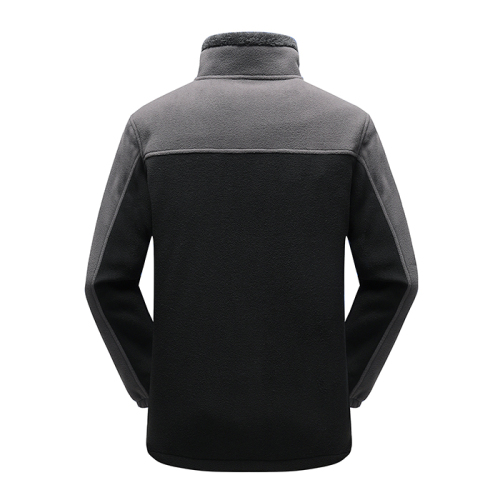 thicker men polar fleece jacket patchwork outdoor hiking insulated jacket