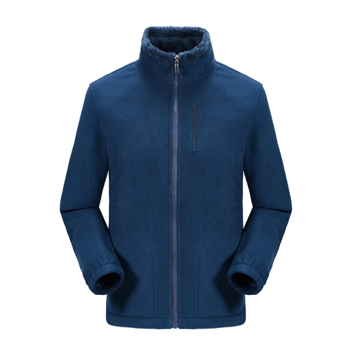 men outer wear outdoor solid color polar fleece jacket windproof knitted coat