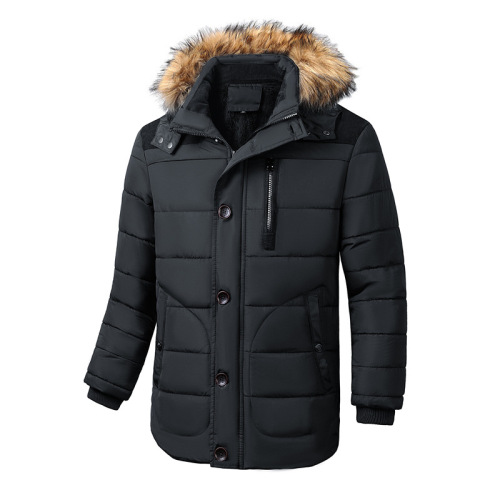 faux fur hooded winter mens parka puffer jacket lined with fur thick outdoor coat