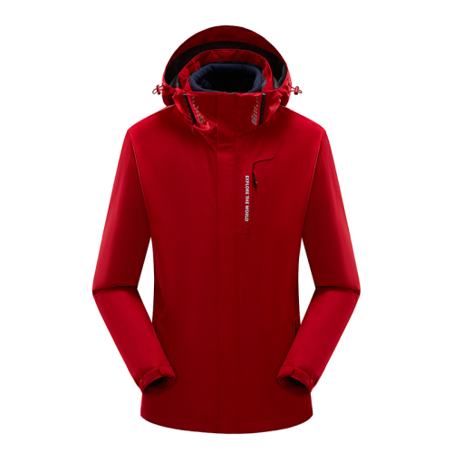 couple outdoor coat detachable hood water repellent mountain jacket lined with polar fleece warm insulated jacket
