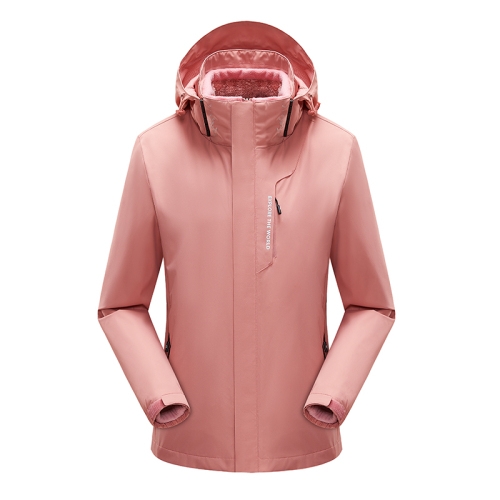 couple outdoor coat detachable hood water repellent mountain jacket lined with polar fleece warm insulated jacket