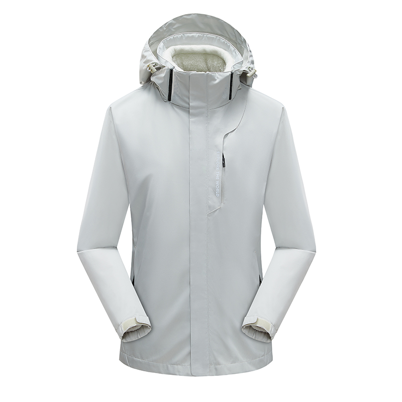 couple outdoor coat detachable hood water repellent mountain jacket lined with polar fleece warm insulated jacket