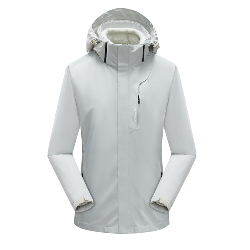 couple outdoor coat detachable hood water repellent mountain jacket lined with polar fleece warm insulated jacket