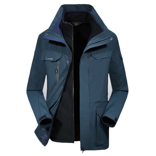 zipper pocket winter outdoor 2 in 1 technical snow jacket detachable polar fleece coat inside