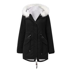 snow white fur lined women parka jacket full zipper up thick warm winter coat