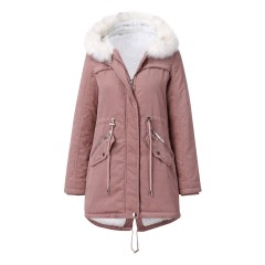 snow white fur lined women parka jacket full zipper up thick warm winter coat