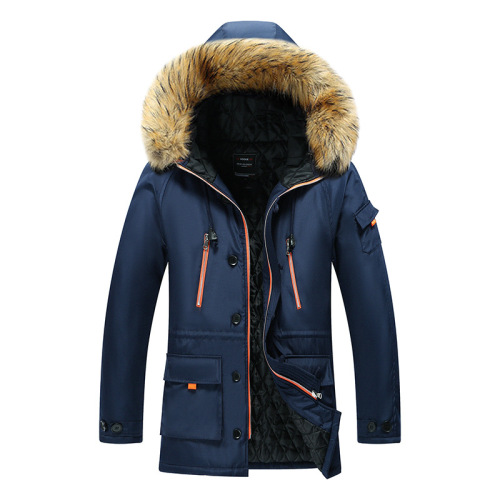 cotton padding quilted mens parka puffer jacket fur trimed hooded winter parka coat
