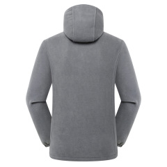 autumn winter hooded microfiber polar fleece jacket outdoor insulated warm fleece coat