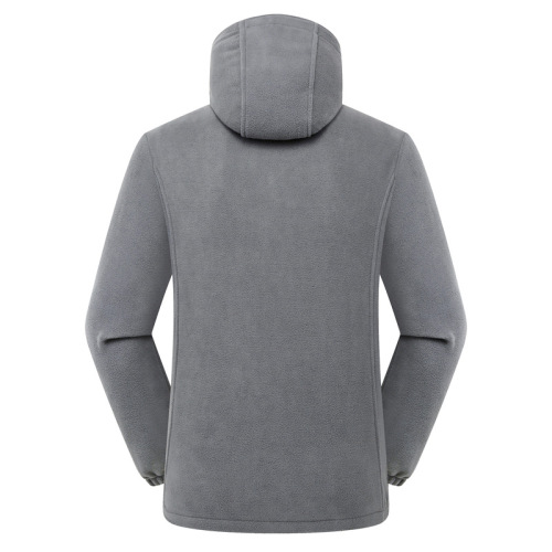 autumn winter hooded microfiber polar fleece jacket outdoor insulated warm fleece coat