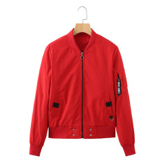full zipper simple design women casual bomber jacket light cotton quilted outer coat